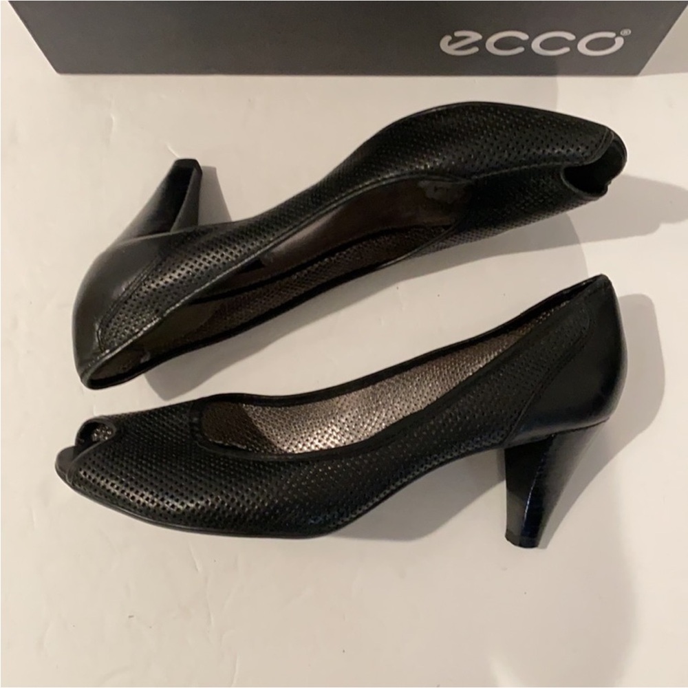 Authentic Ecco Designer Black Leather Open Toe He… - image 7
